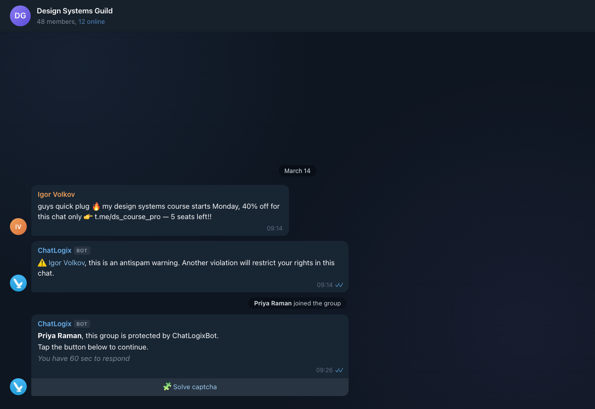 Anti-spam gate settings