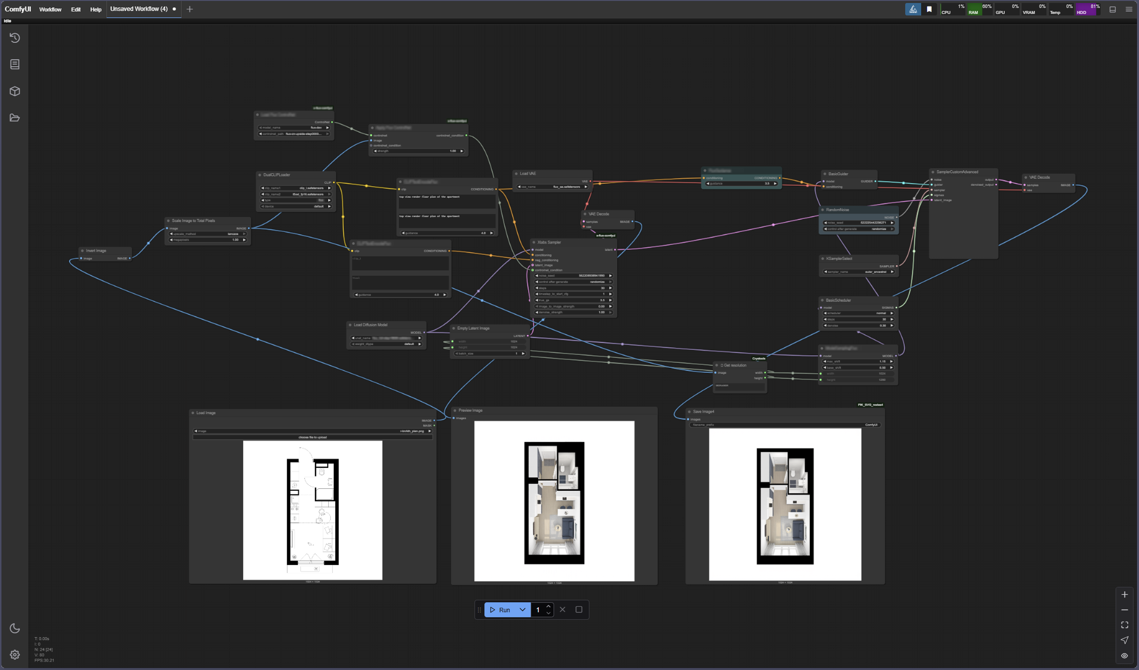 ComfyUI node-based pipeline
